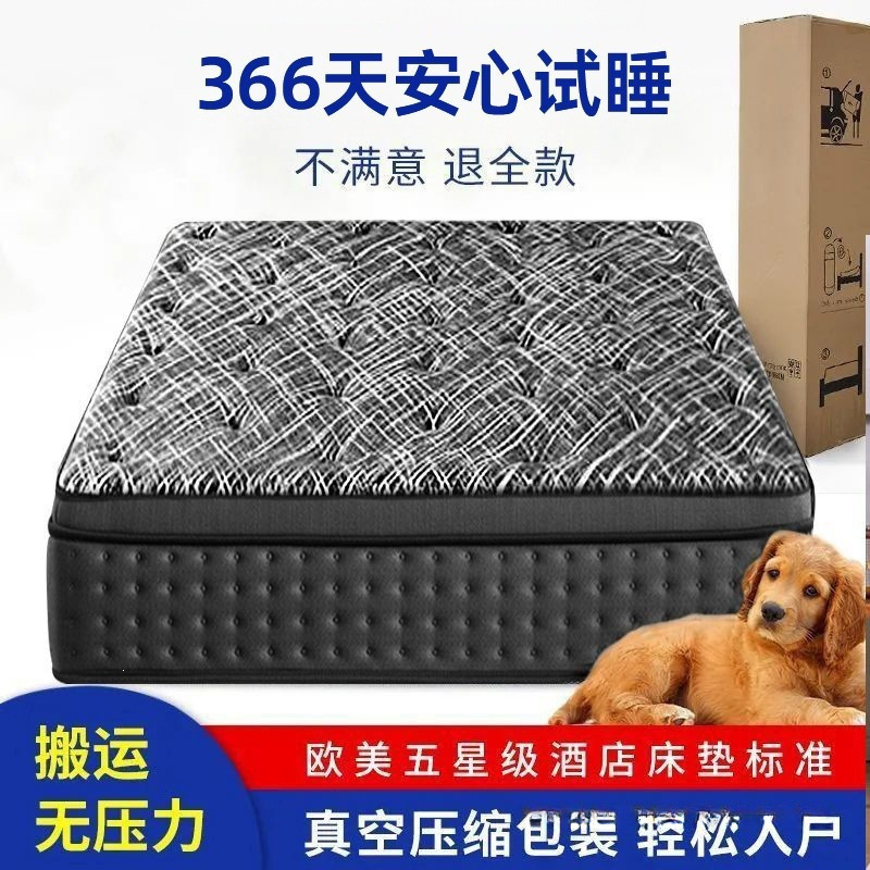 Roll-packed compressed independent spring silent thickened 30cm Hilton latex mattress in a box for silent bedroom use