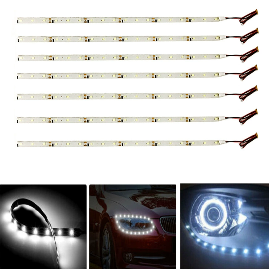 Автомобильная световая полоса 3528 патч водонепроницаемая светодиодная мягкая световая полоса 30CM-15SMD Автомобильная световая полоса 12 В мягкая световая полоса 1210