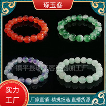 厂家大批发马来玉石英岩玉石手串圆珠手链地摊玉石十元玉器批发