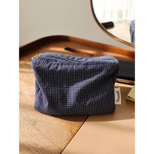 Z 15122 Plaid fabric makeup bag ���Ʋ��ջ�ױ���羳����ͨ