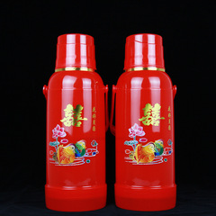 5YA1結婚暖瓶紅色一對暖壺結婚陪嫁喜慶鴛鴦家用熱水瓶大紅色暖瓶