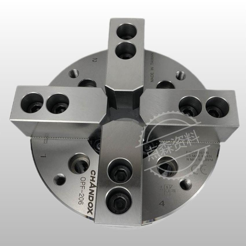 台湾千岛卡盘OPF-208四爪中空液压卡盘OPF-210四爪车床油压夹头