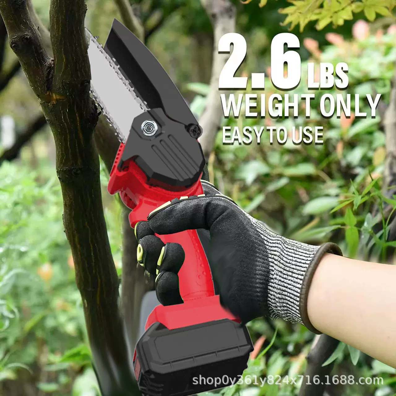 充电式单手电锯家用小型手持有刷手提锂电伐木锯户外电据电链锯