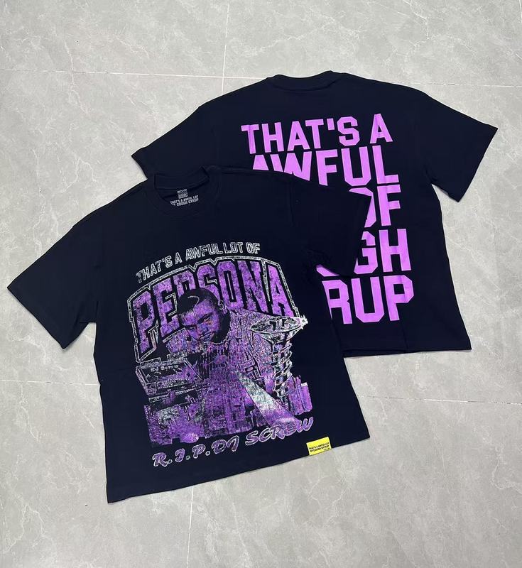 あれ。 SA AWFUL LOT OF COUGH SYRUP メンズ ヒップホップ ラップコラボ 半袖Tシャツ|undefined
