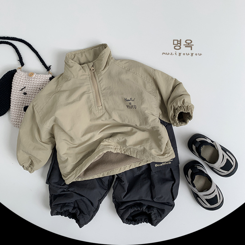 Pantalones Cargo Térmicos con Forro para Niños Nailon Grueso para Otoño e Invierno image 3