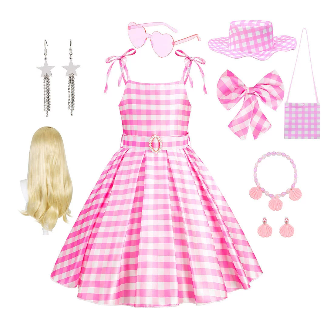 Барби фильм в том же стиле живой косплей европейский и американский Барби розовый слинг платье женская детская вечеринка юбка