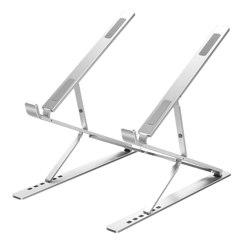 Soporte de computadora N8 de doble capa conveniente que aumenta el soporte de aleación de aluminio para portátil soporte de elevación vertical de metal plegable