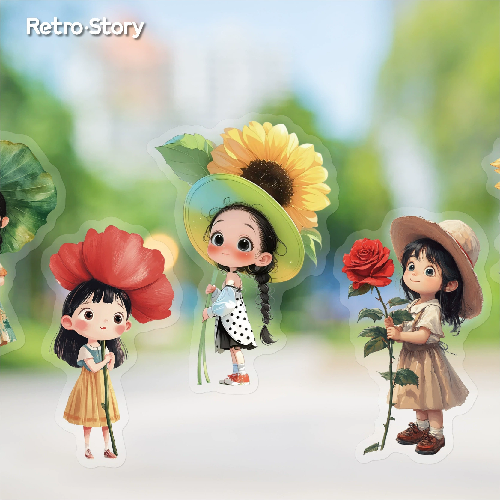 RetroStory милые стикеры, детский стикер