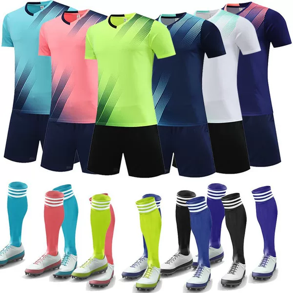 Football Uniform Suit for Boys and Girls, Campus Sports Performance Clothing, Competition Training Clothing, Quick-Drying Fabric Jersey Wholesale