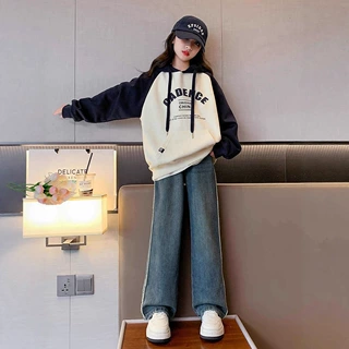 女童连帽卫衣春秋2026新款儿童上衣中大童女孩秋宽松长袖学生卫衣
