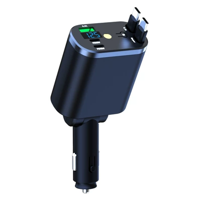 Starry Sky Car Charger 120W Super Mobil şarj cihazları - round-double-typec-telescopic-cable