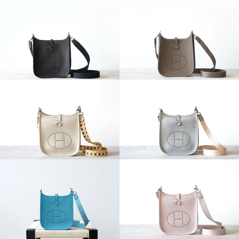 High-End Wax Thread Tc Cowhide Bag Crossbody Bag Mini Evelyn Women's Bag Mini Small Bag Niche Accessible Luxury Commuter Bag