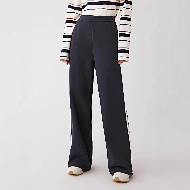 Jimo Original Ic Home 2025 Autumn New Light Brushed Terry Cloth Straight Pants Casual Casual Easiest for Match Sports Pants