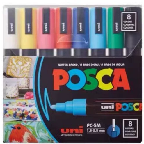 Набор маркеров (UNI POSCA PC серия) PC‑1M/3M/5M — различные размеры наконечников, наборы цветов