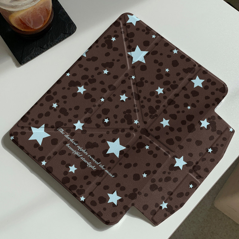 Brown Spotted Star Pattern Suitable for Ipad11 Protective Case Air New Model Ipad10 with Pen Slot Proy+ 70% off Mini