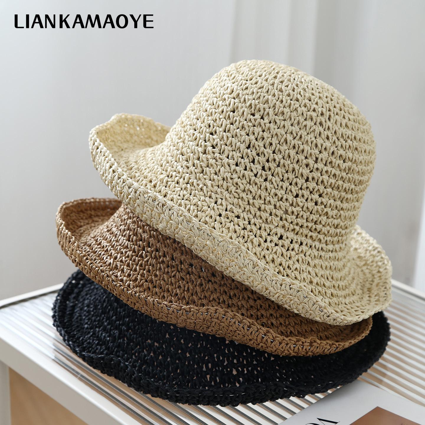 woven summer beach straw universal travel sun hat handmade…