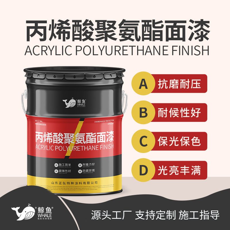 厂家直销 双组份丙烯酸聚氨酯面漆 钢结构集装箱防腐漆 附着力强