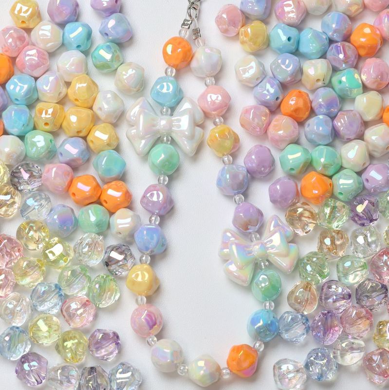 12mm magic color ice transparent/solid color uv stone exquisite beads DIY beaded mobile phone chain pendant accessories irregular
