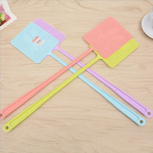 Square plastic fly swatter household swatter not broken easy to use mesh surface lengthened handle square mosquito swatter in stock supply wholesale