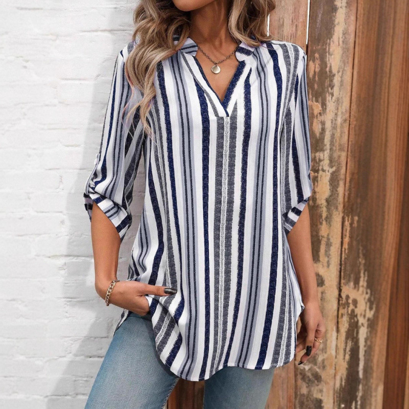 Shein Cross-Border Amazon European and American Independent Station Spring & Fall Independence Day Flag Printed Shirt New Hot Style 405