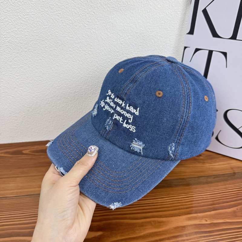 Sombrero de vaquero con tres letras agujeradas - azul oscuro
