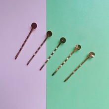 5.5cm带托盘波浪一字夹螺旋边夹金色夹子diy发夹头饰夹子配件批发