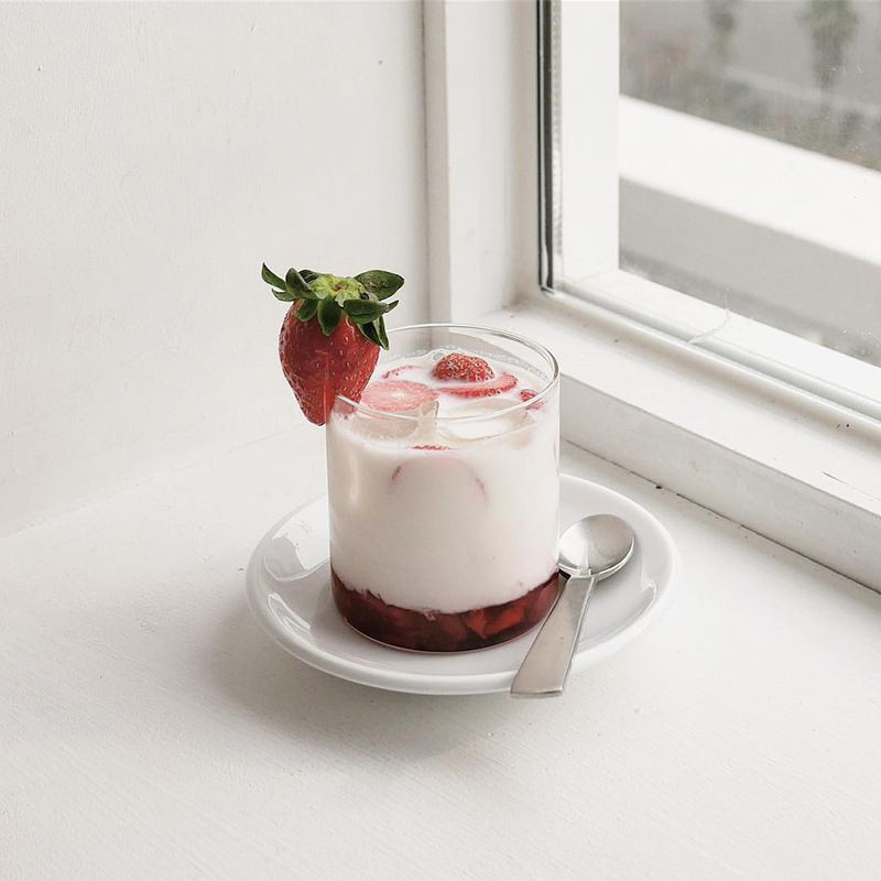 Household Transparent Glass Coffee Cup Borosilicate Glass Ice Latte Cup Cold Drink Juice Milk Cup Water Cup