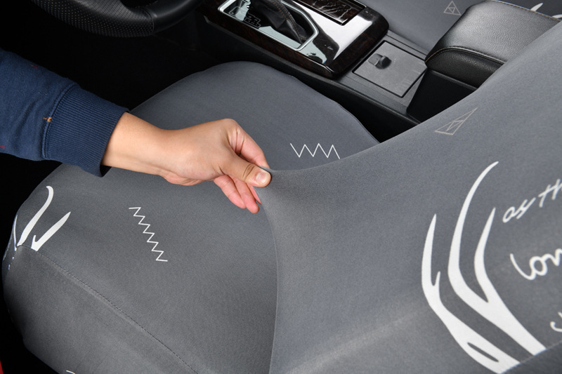 Elastic full-cover fabric seat cover for ride-sharing vehicles, waterproof, suitable for both driver and passenger seats, with elastic edges