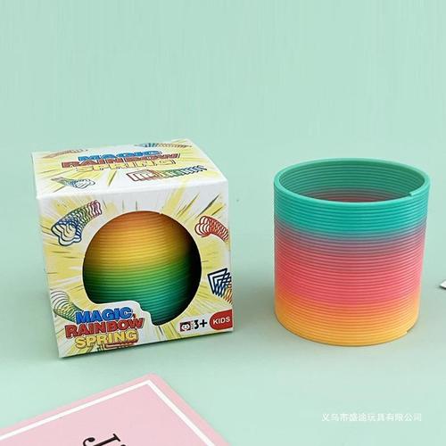 Medium size rainbow circle street stall hot selling toys wholesale 6.5*6. Rainbow circle children's spring circle play magic hula hoop