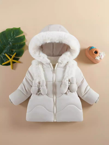 Children's Winter Jacket 1-6 Years Old Girls Fleece-lined Thick Fashion Cotton Coat Little Girl Cotton Padded Coat 2024 New Windproof