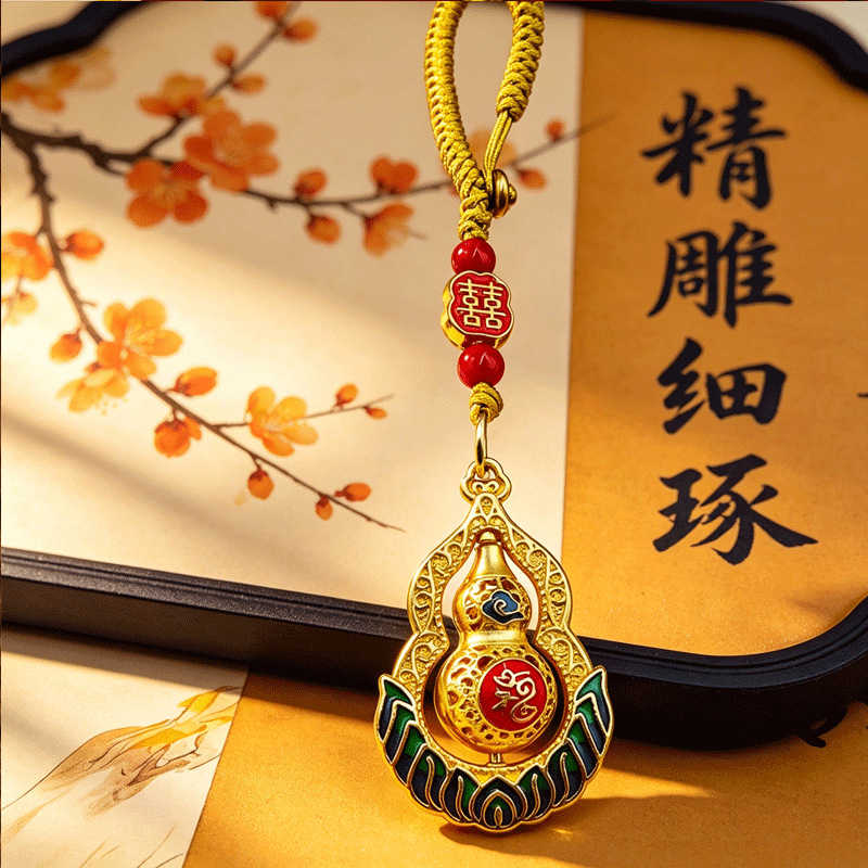 One-piece dropshipping of a hundred fortune gold ingots, a lucky spinning keychain for peace and safety, and a lucky spinning gourd.