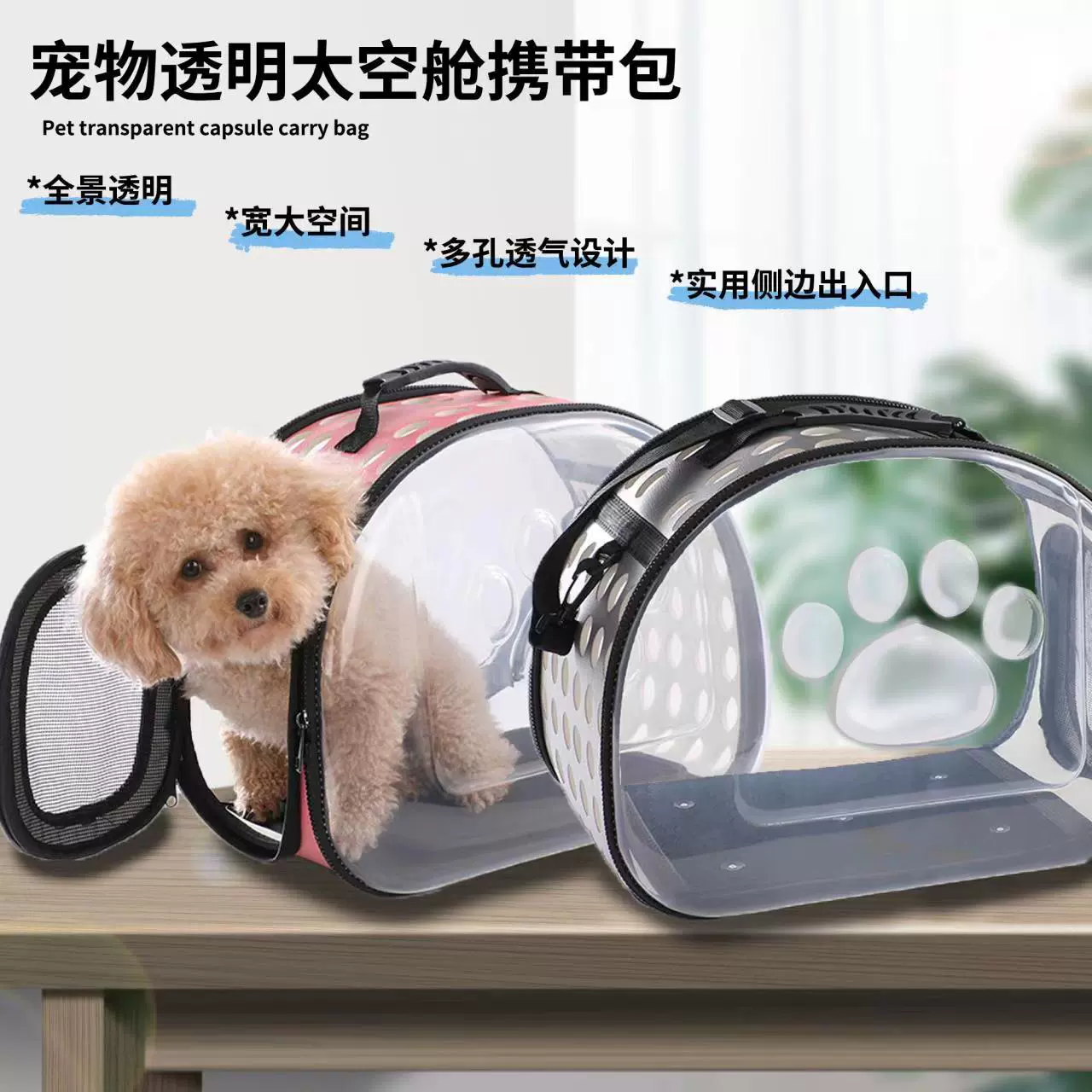 Pet Сумка Мода Портативный Прозрачная кошка Космическая сумка Складная наружная перепонка дышащая портативная кошка