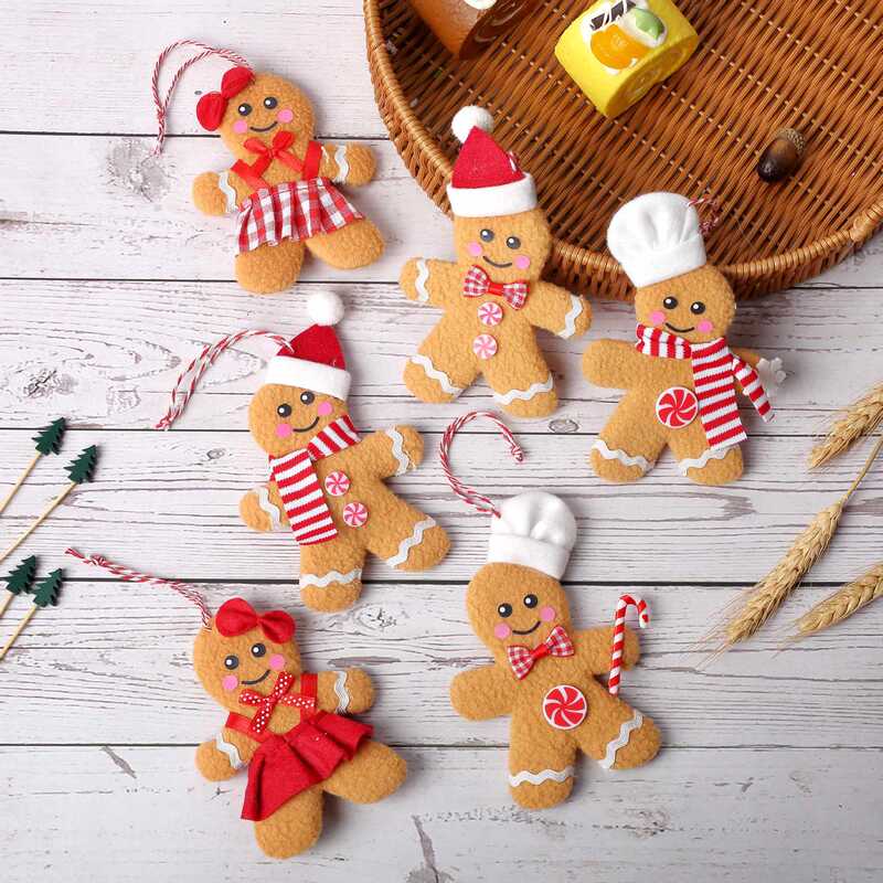 Creative Cross-Border New Product Christmas Decoration Gingerbread Man Doll Small Pendant Christmas Tree Accessories Pendant 6-Piece Set Creative Cross-Border New Product Christmas Decoration Gingerbread Man Doll Small Pendant Christmas Tree Accessories Pendant 6-Piece Set