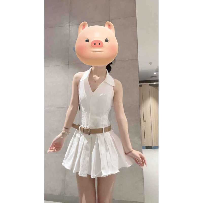 纯欲辣妹裙子女款爆款2025新款高级感网红时尚炸街白色无袖连衣裙|undefined