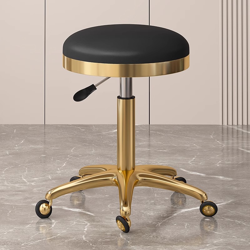 Taburete de belleza, taburete de polea especial para salón de belleza, taburete de peluquería, taburete de peluquería, silla de elevación para manicurista, taburete redondo