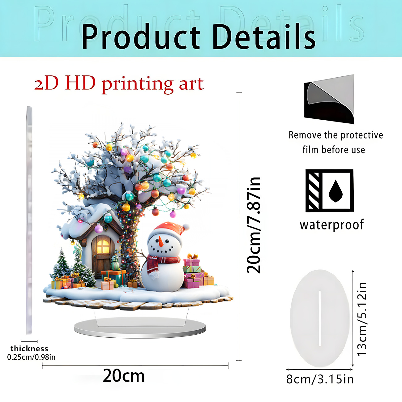 Nuevos productos transfronterizos Navidad Nochebuena Navidad Apple decoración decoración de escritorio decoración de Año Nuevo 2D acrílico
