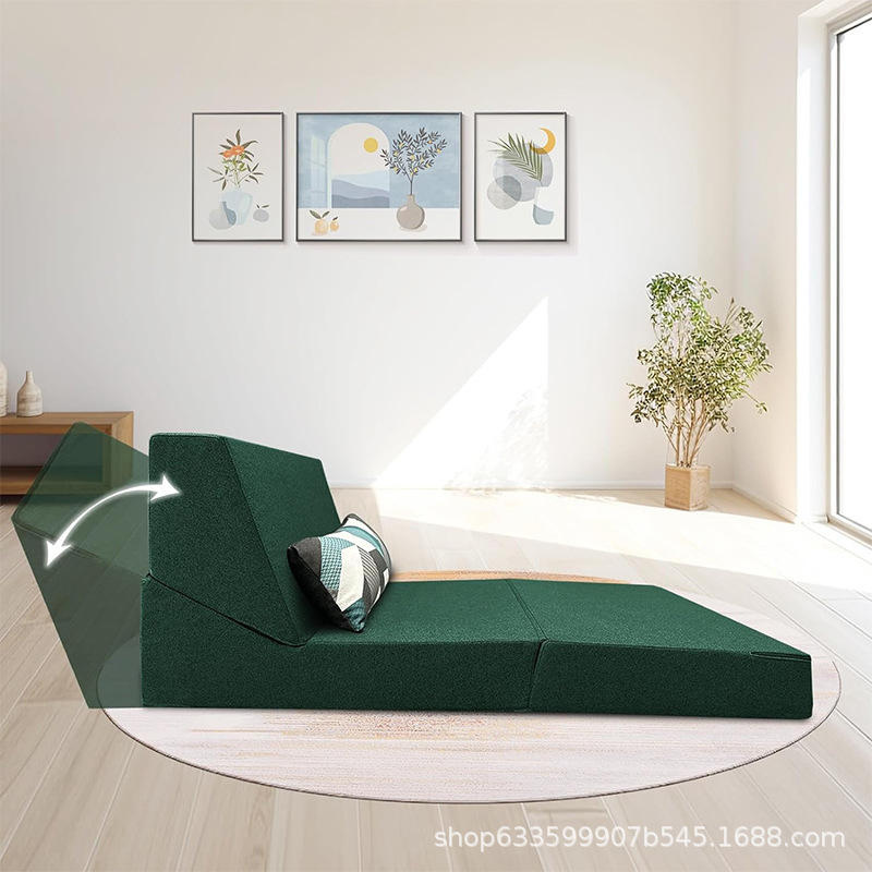 Cross-Border Customized Four-Foldable Foldableing Mattress Amazon Home High-Density Sponge Foam Sofa Chair Tatami Mat