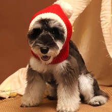 圣诞节宠物泰迪小型犬狗狗猫咪针织头套帽子圣诞节宠物装饰用品