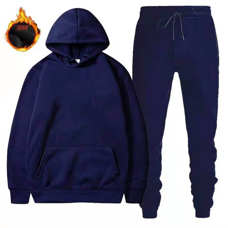 001 New Autumn And Winter Teenagers, Casual Running Sports Hoodie Men, Two-Piece Sweatshirt Set For Men_voghion.com