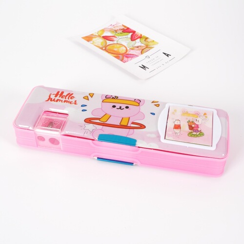 Wholesale Double-layer Cartoon Stationery Box for Children and Students, Creative Pencil Case, Festival Gift, Award Stationery Bag