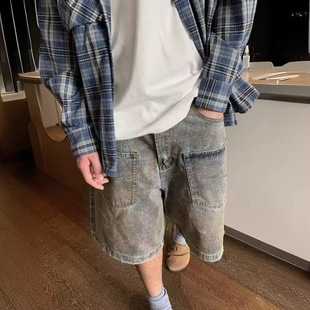 Men's Jeans Summer Thin American Style Retro High Street Fashion Brand Pants Loose Straight Casual Washed Pants
