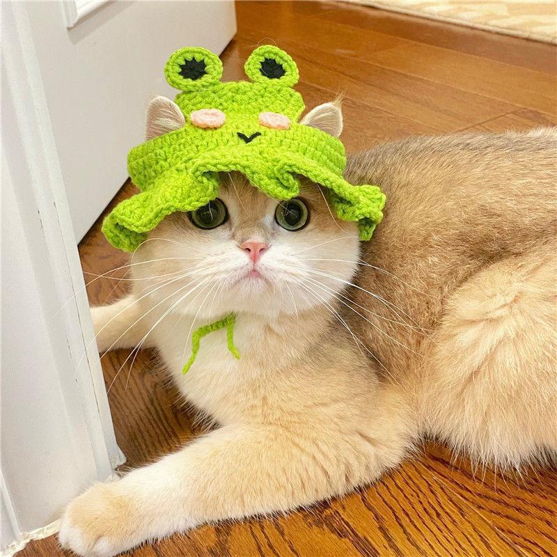 宠物头套猫咪狗狗编织帽子道具头饰搞笑变身服批发|undefined