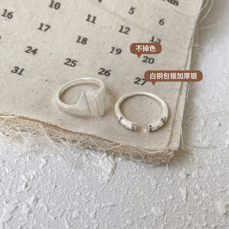 Brand ring, accessory, micro incrustation, simple and elegant design, silver 925 sample, wholesale