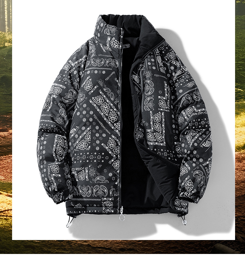 Abiti imbottiti in cotone double face per uomo e donna, giacca imbottita in cotone con collo alto per coppie_voghion.com