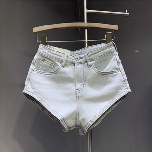 American Hot girl retro sexy low waist Denim Super shorts women's summer new elastic hot pants slimming casual pants