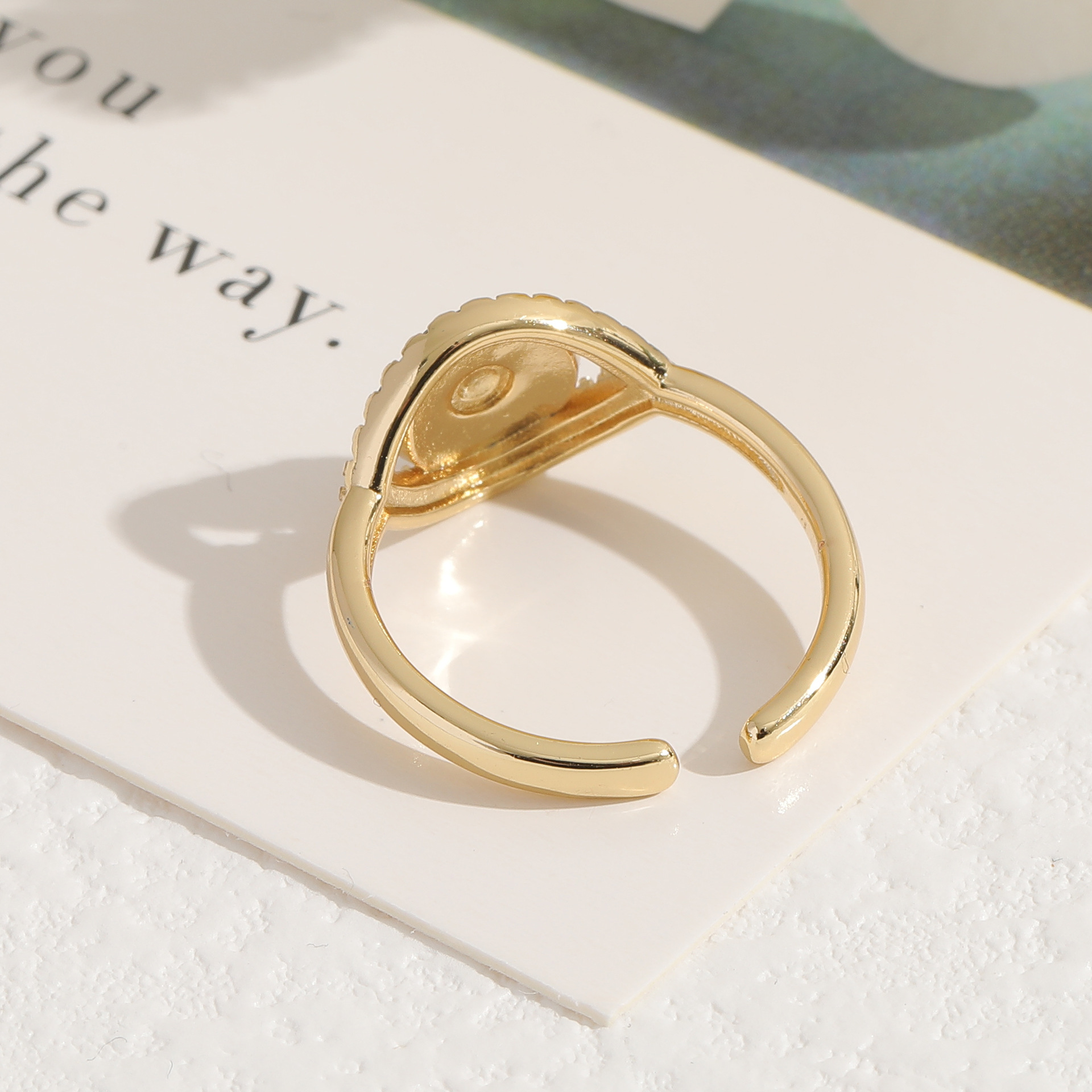 Rings For Women Copper Inlaid Zircon Devil Eye Tail Ring