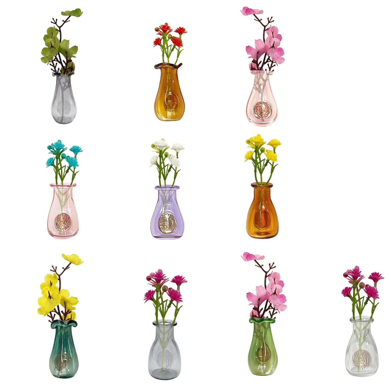 Mini vasos de adsorción transfronterizos refrigerador pegatinas decoraciones ins cerámica mosaico mini vasos de flores para gatos deben recolectar botellas