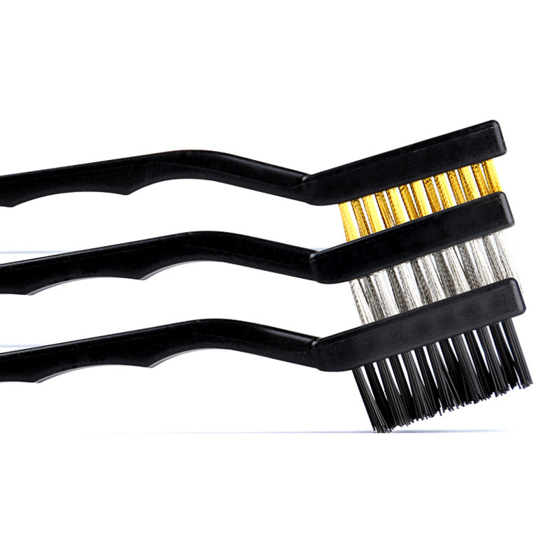 Fuente de fábrica de cepillo de dientes de 7 pulgadas acero inoxidable cepillo de limpieza desoxidable alambre de nylon industrial portátil mini acero alambre de cobre