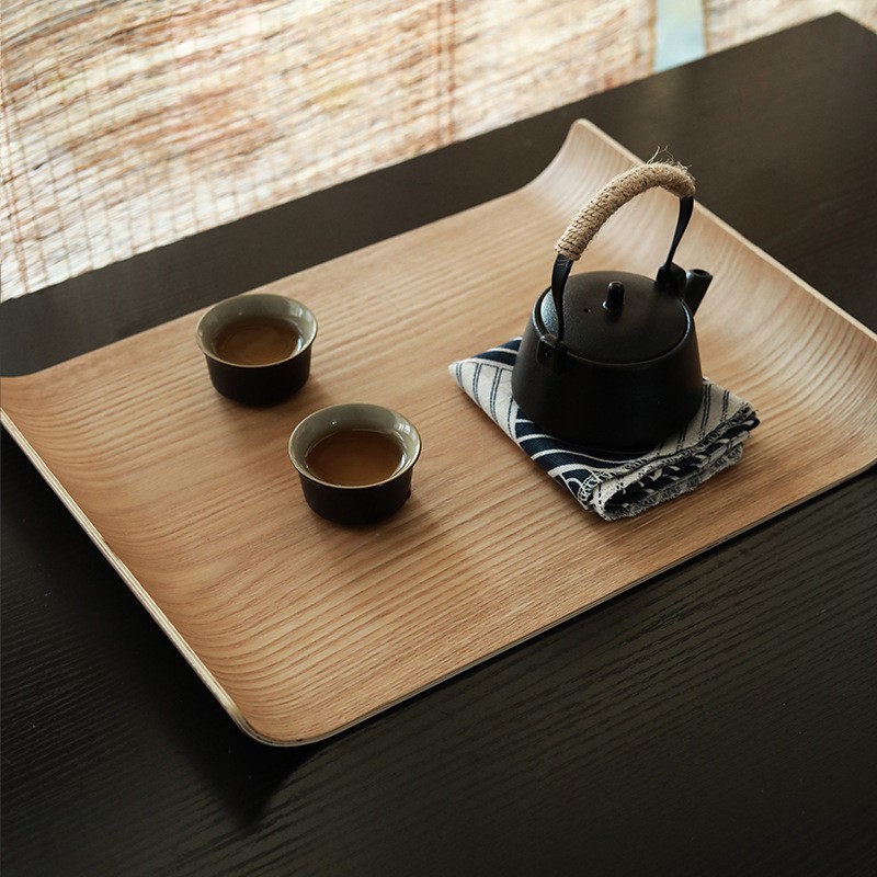 bandeja de madera simple bandeja en forma de U bandeja de pan bandeja de madera doméstica japonesa bandeja de té bandeja de té