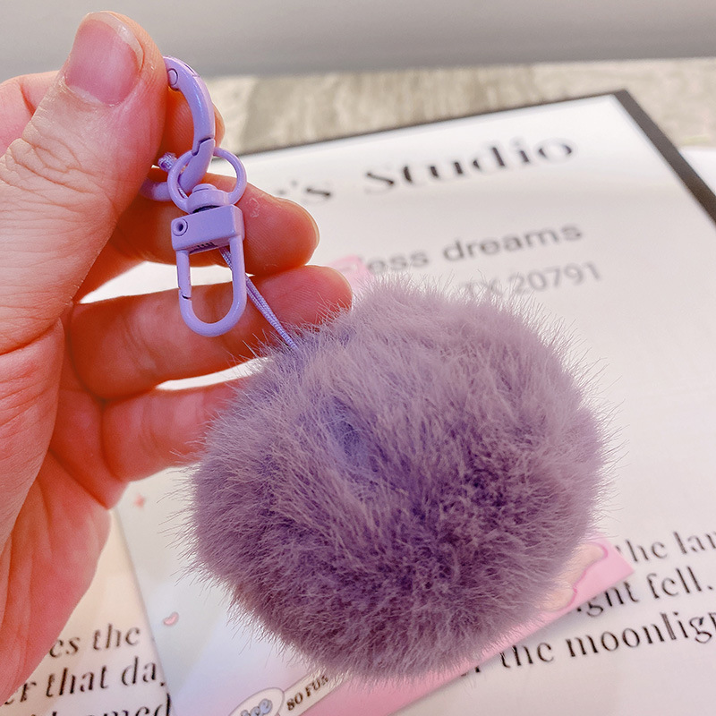 HD843A025 tela de otoño púrpura relleno de algodón muñeca llavero colgante bolso colgante de teléfono móvil